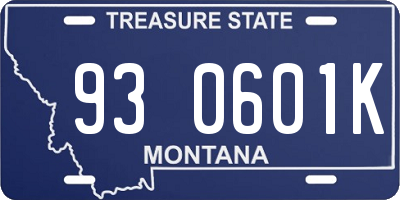 MT license plate 930601K