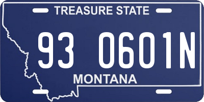 MT license plate 930601N