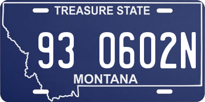 MT license plate 930602N