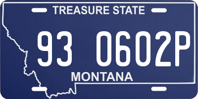 MT license plate 930602P