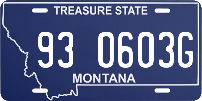 MT license plate 930603G