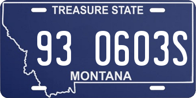 MT license plate 930603S