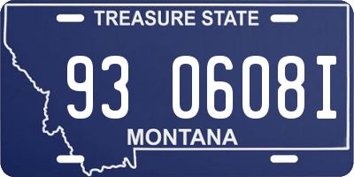 MT license plate 930608I