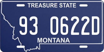 MT license plate 930622D
