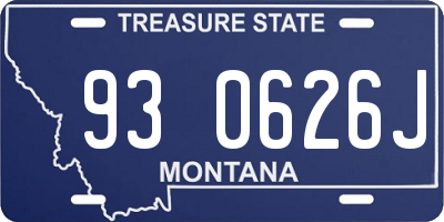 MT license plate 930626J