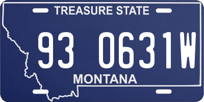 MT license plate 930631W