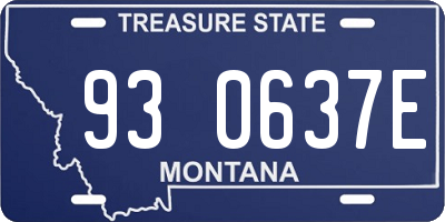 MT license plate 930637E