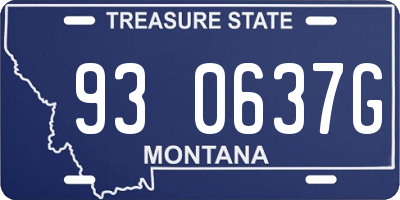 MT license plate 930637G