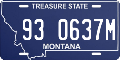 MT license plate 930637M