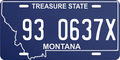 MT license plate 930637X