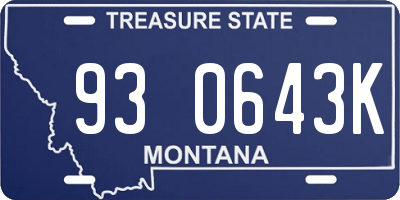 MT license plate 930643K