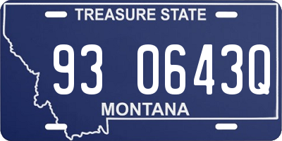 MT license plate 930643Q