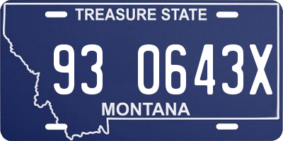 MT license plate 930643X