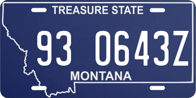 MT license plate 930643Z