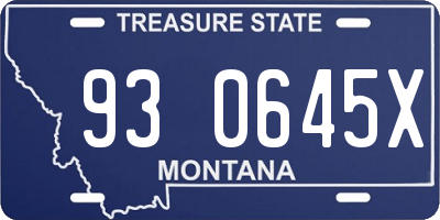 MT license plate 930645X