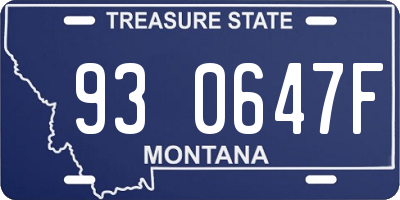 MT license plate 930647F