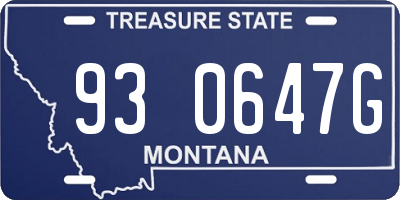 MT license plate 930647G