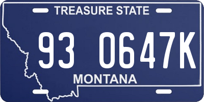 MT license plate 930647K