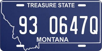 MT license plate 930647Q