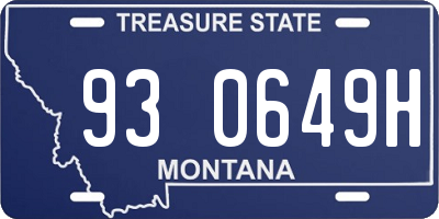 MT license plate 930649H