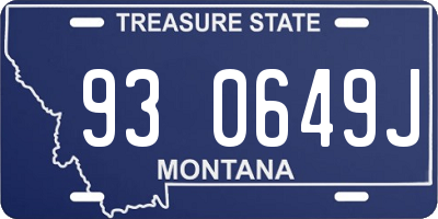 MT license plate 930649J