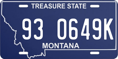 MT license plate 930649K