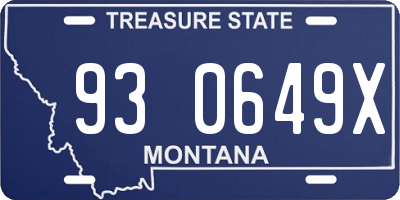 MT license plate 930649X