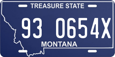 MT license plate 930654X