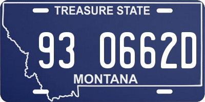 MT license plate 930662D