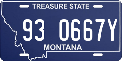 MT license plate 930667Y
