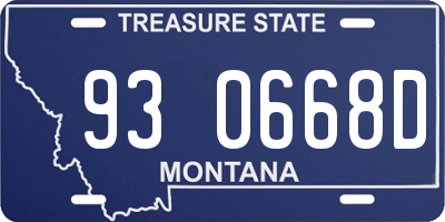 MT license plate 930668D