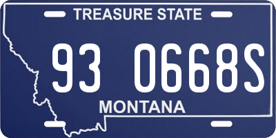 MT license plate 930668S
