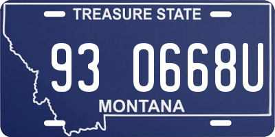 MT license plate 930668U