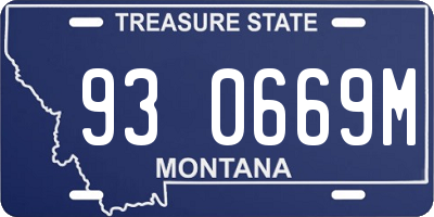MT license plate 930669M