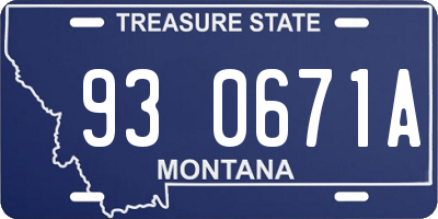 MT license plate 930671A