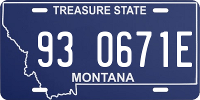 MT license plate 930671E