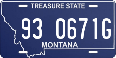 MT license plate 930671G