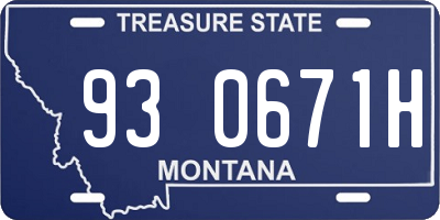 MT license plate 930671H