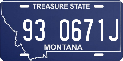 MT license plate 930671J