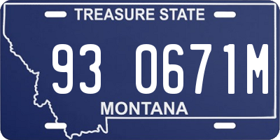 MT license plate 930671M