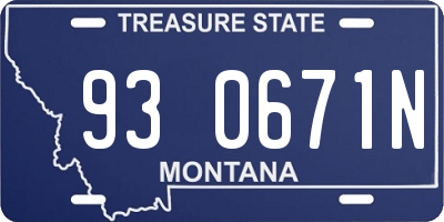 MT license plate 930671N