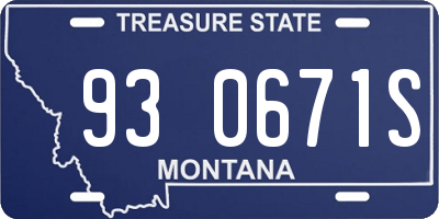 MT license plate 930671S