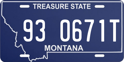 MT license plate 930671T