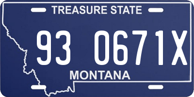 MT license plate 930671X
