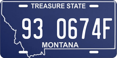 MT license plate 930674F