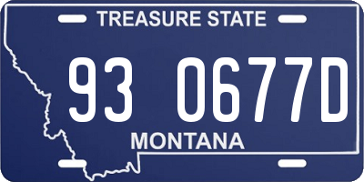 MT license plate 930677D