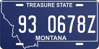 MT license plate 930678Z