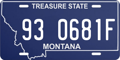 MT license plate 930681F