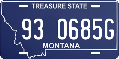 MT license plate 930685G