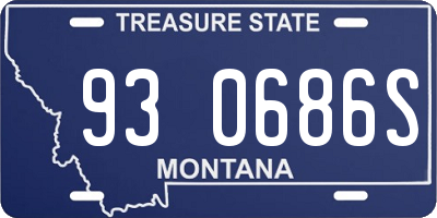 MT license plate 930686S